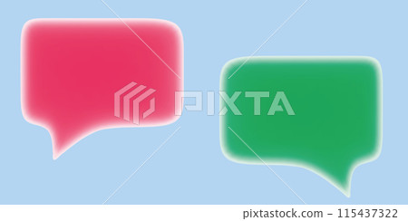 Red and green speech bubble pair 115437322