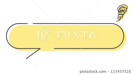 Yellow speech bubble with broken lines (with blurry icon) 115437528