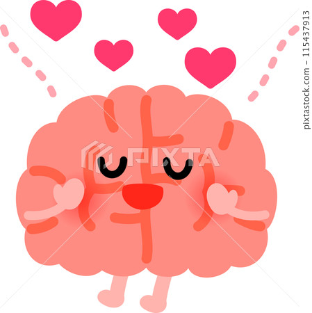 Happy brain character 115437913