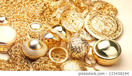 Gold treasures such as chains and accessories Gold treasures such as chains and accessories 115438244