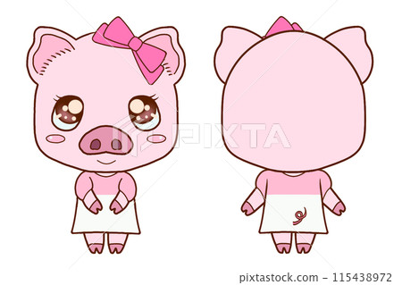 粉紅絲帶和小豬 115438972