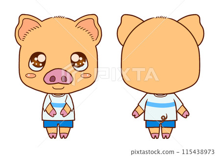 穿襯衫和褲子的小豬 穿襯衫和褲子的小豬 115438973