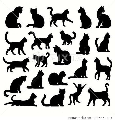 cute cat silhouette 115439403