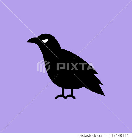 簡單的烏鴉向量圖標 115440165