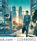 夜間在城市行走的商人 115440951