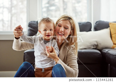 Baby, mother and development in house with walking or growth of child for first steps in portrait. Toddler, woman and motor skills with learning, help and support from mom for progress or balance Baby, mother and development in house with walking or growth of child for first steps in portrait. Toddler, woman and motor skills with learning, help and support from mom for progress or balance 115441281
