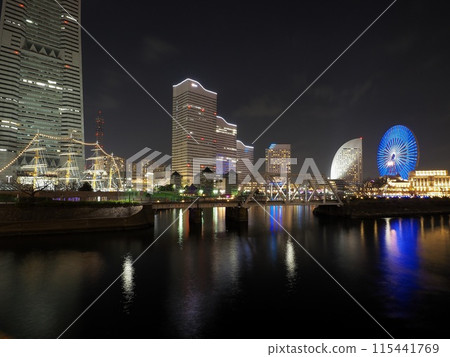 Kanagawa Prefecture, Minato Mirai night view, March Kanagawa Prefecture, Minato Mirai night view, March 115441769