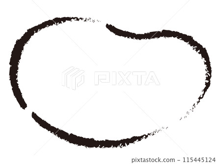 Hand-drawn crayon-style speech bubble rough frame/black border, white window 3 115445124
