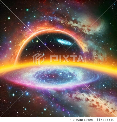 Условная картинка белой дыры в открытом космосе 115445350