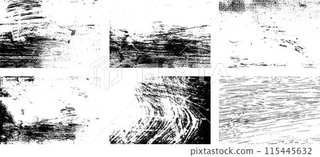 Black and white grunge. Distress overlay texture. Abstract surface dust and rough dirty wall background concept. Distress illustration simply place over object to create grunge effect. Vector EPS10. 115445632