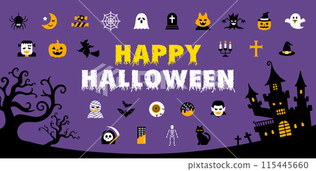 Halloween illustration background material 115445660