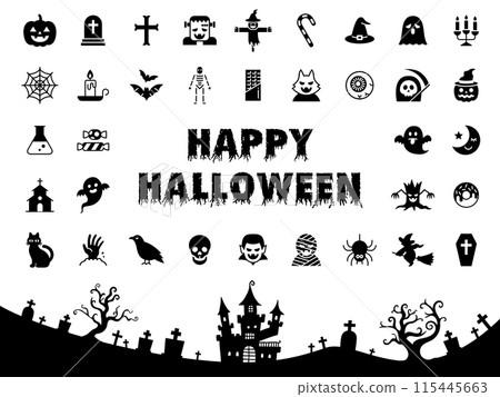 Halloween illustration background material 115445663