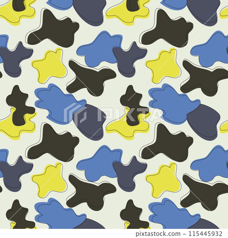 Camouflage pattern vector illustration. Graphic design typography, website, product, banner magazine social media story event flyer poster post card invitation. Modern texture decoration in pastel 115445932