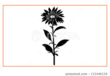Best Aster Flower Icon, Aster Flower Silhouette 115446139