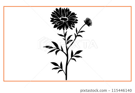 Best Aster Flower Icon, Aster Flower Silhouette 115446140