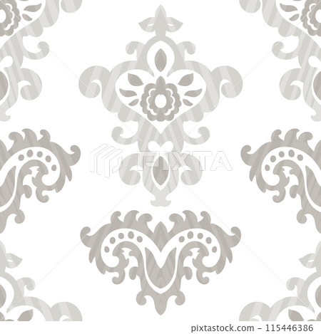 Elegant Beige Floral Damask Pattern 115446386