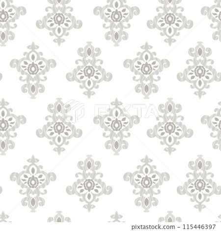 Elegant Beige Floral Damask Pattern Elegant Beige Floral Damask Pattern 115446397