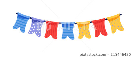 Colorful Party Bunting Flags Vector 115446420