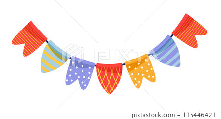 Colorful Party Bunting Flags Vector Colorful Party Bunting Flags Vector 115446421