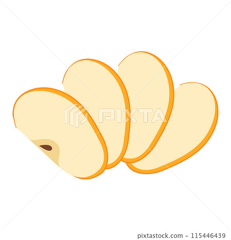 Apple slice Hand drawn trendy flat style 115446439