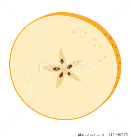 Apple slice Hand drawn trendy flat style 115446475