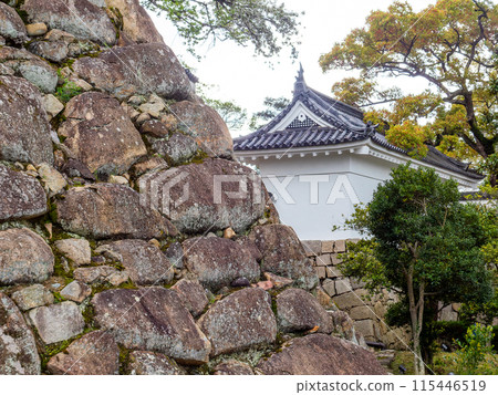 岡山城堅固的石牆景觀 岡山城堅固的石牆景觀 115446519