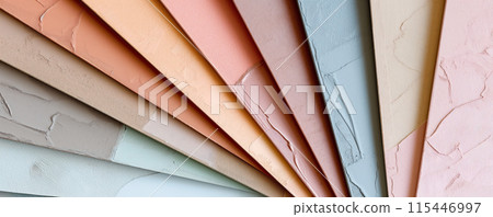 Textured Pastel Color Samples in Fan Layout 115446997