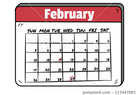 February Leap Year Calendar February Leap Year Calendar 115447065