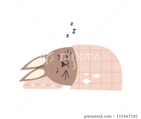 Cute bunny baby animal sleeping nursery poster art 115447195