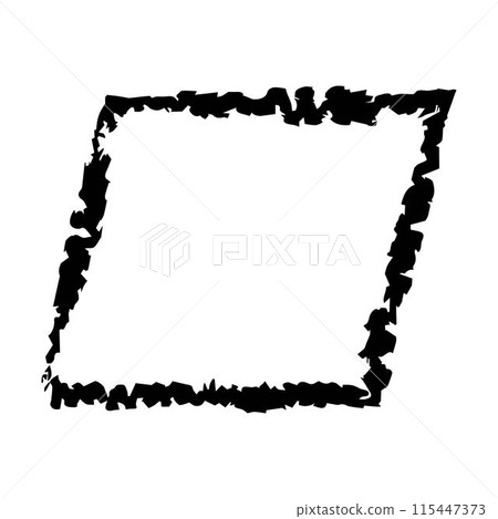 Frame parallelogram texture element, outline border grunge shape icon, decorative doodle for design in vector illustration Frame parallelogram texture element, outline border grunge shape icon, decorative doodle for design in vector illustration 115447373