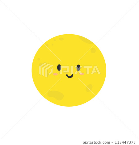 Cute smiling full moon illustration Cute smiling full moon illustration 115447375