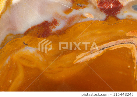 Macro stone Flint mineral on white background Macro stone Flint mineral on white background 115448245