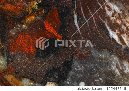 Macro stone Jasper mineral on white background Macro stone Jasper mineral on white background 115448246