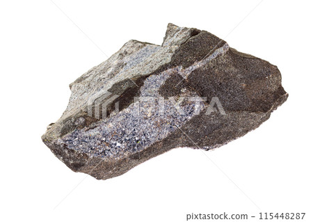 Macro stone Aegirine in charoite on white background 115448287