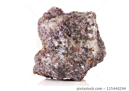 Macro of a chromium kyanite mineral stone on white background Macro of a chromium kyanite mineral stone on white background 115448294