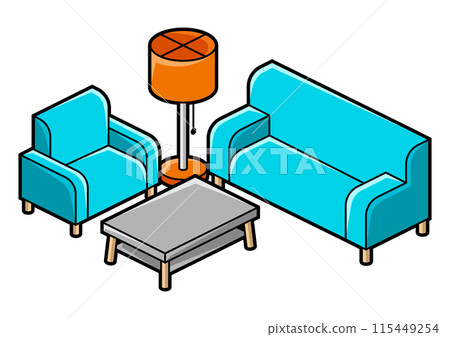 Home furniture isometry illustration. Domestic and office furniture and equipment. Home furniture isometry illustration. Domestic and office furniture and equipment. 115449254