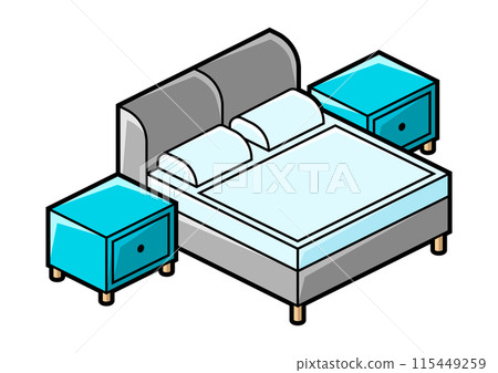 Home furniture isometry illustration. Domestic and office furniture and equipment. 115449259