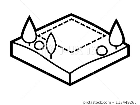 Plot of land icon in isometry style. Real estate image for website, app, logo, UI design. 115449263