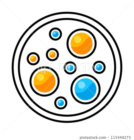 Bacterial culture icon. Science item. Medical concept image. Bacterial culture icon. Science item. Medical concept image. 115449273