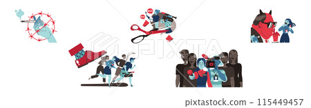 Prohibition of Independent Media with Press Suppress and Restriction Vector Set 115449457