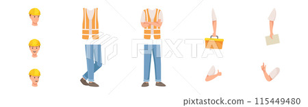 Man Builder Character Constructor with Body Part and Face Expression Vector Set Man Builder Character Constructor with Body Part and Face Expression Vector Set 115449480