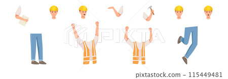 Man Builder Character Constructor with Body Part and Face Expression Vector Set Man Builder Character Constructor with Body Part and Face Expression Vector Set 115449481