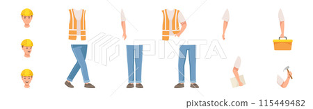 Man Builder Character Constructor with Body Part and Face Expression Vector Set Man Builder Character Constructor with Body Part and Face Expression Vector Set 115449482