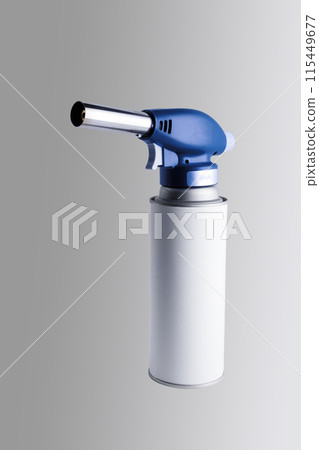 Gas burner on a can. Gas burner on a can. 115449677