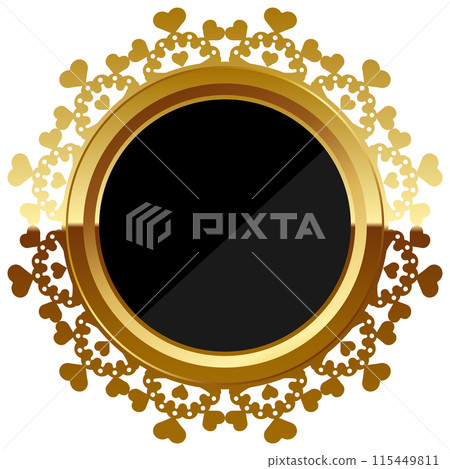 Luxurious lace emblem in black and gold 115449811