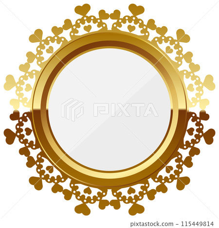 Luxurious lace emblem in white and gold 115449814