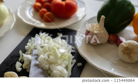 Vegetable ingredients in the kitchen 115449864