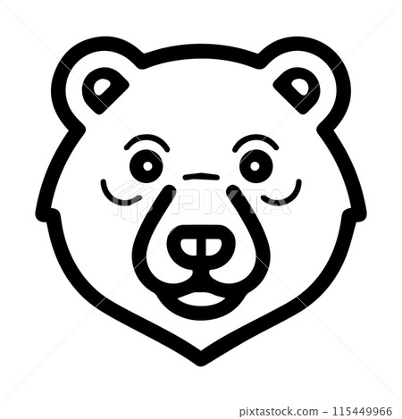 Gourmand Bear logo or modern line icon. Vector line art and icon design with bold outline. Black and white Pixel Perfect minimalistic symbol isolate white background. Creative logotype Gourmand Bear logo or modern line icon. Vector line art and icon design with bold outline. Black and white Pixel Perfect minimalistic symbol isolate white background. Creative logotype 115449966