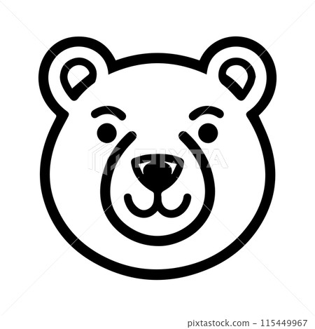 Gourmand Bear logo or modern line icon. Vector line art and icon design with bold outline. Black and white Pixel Perfect minimalistic symbol isolate white background. Creative logotype 115449967