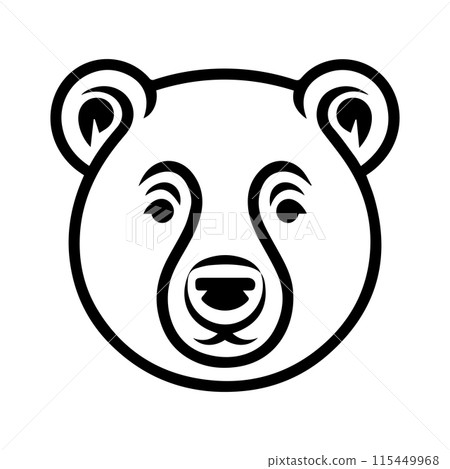 Gourmand Bear logo or modern line icon. Vector line art and icon design with bold outline. Black and white Pixel Perfect minimalistic symbol isolate white background. Creative logotype Gourmand Bear logo or modern line icon. Vector line art and icon design with bold outline. Black and white Pixel Perfect minimalistic symbol isolate white background. Creative logotype 115449968